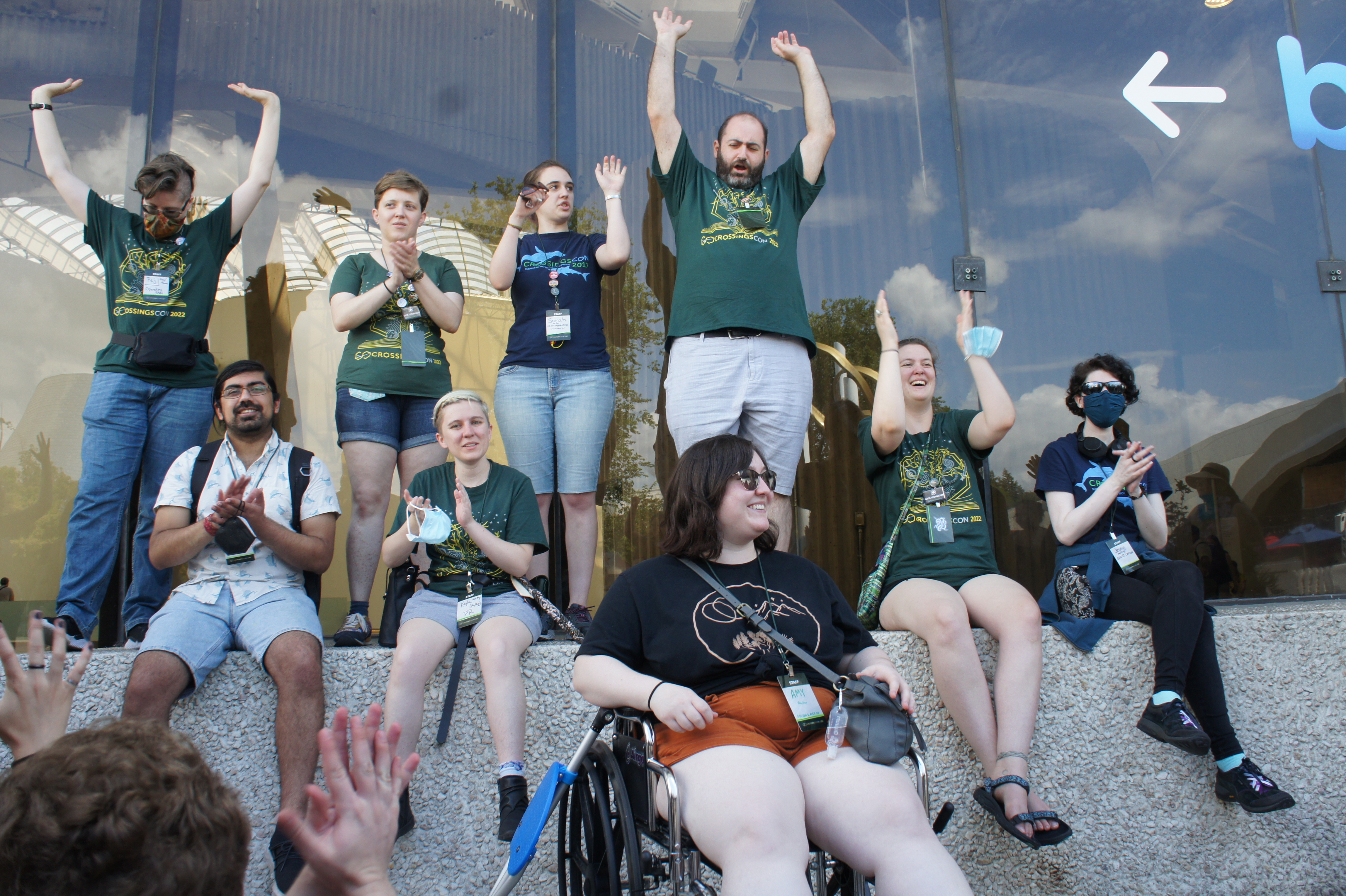 The CrossingsCon 2022 staff at Closing Ceremonies