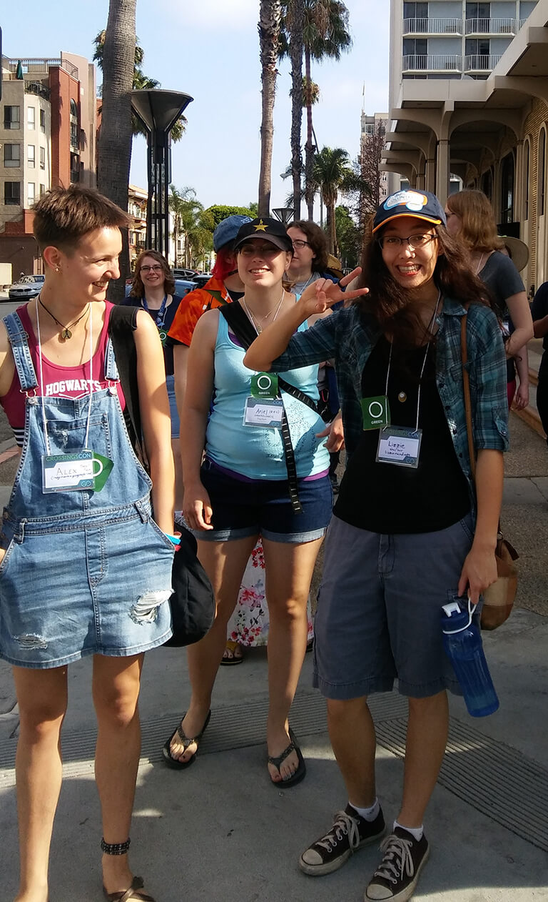 Attendees on their walk to the aquarium
